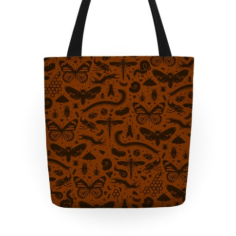 Insect Silhouette Pattern Tote Bag